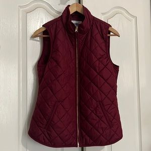 Cranberry quilted vest
